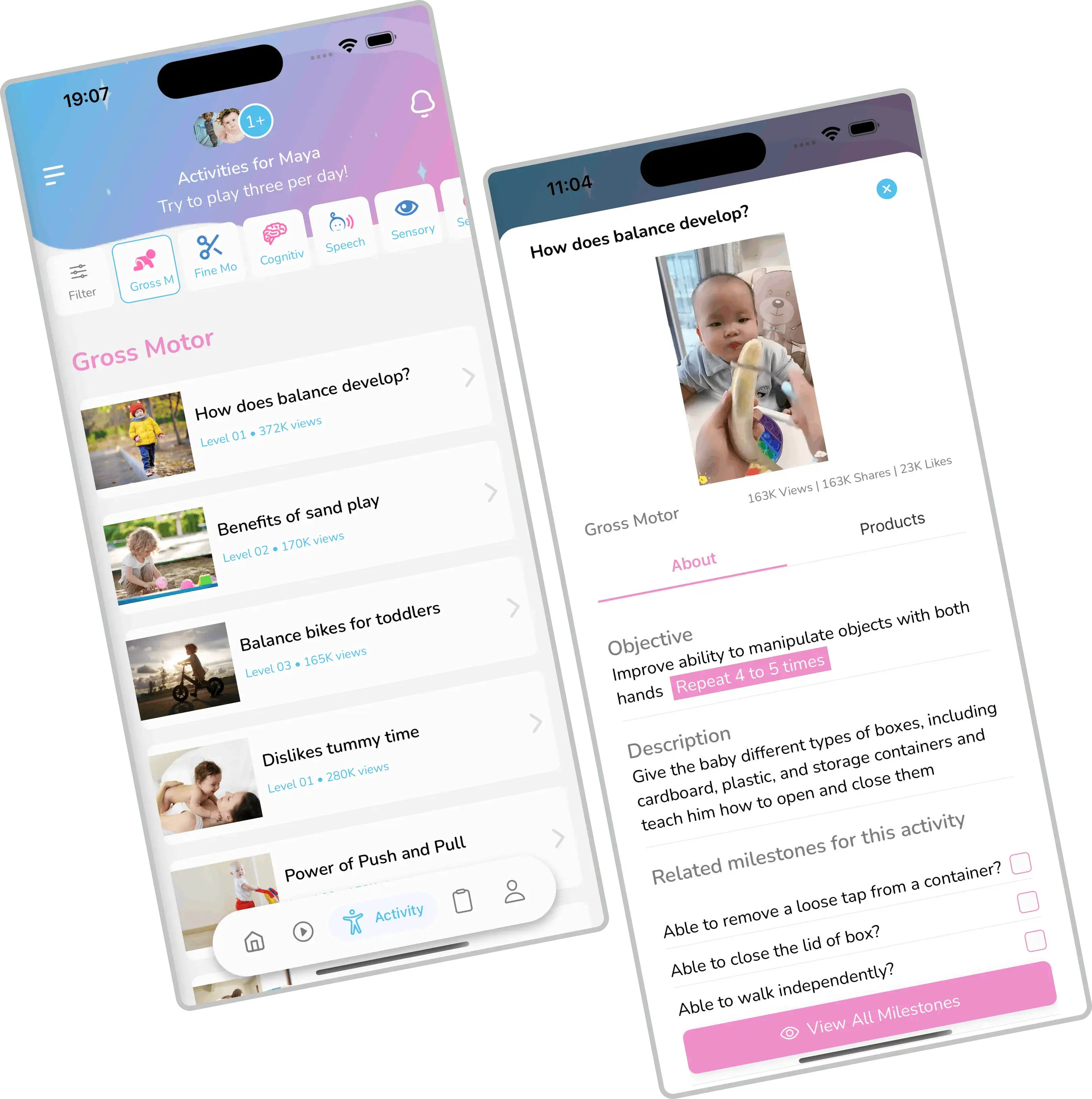 BabyCare Activity Screen