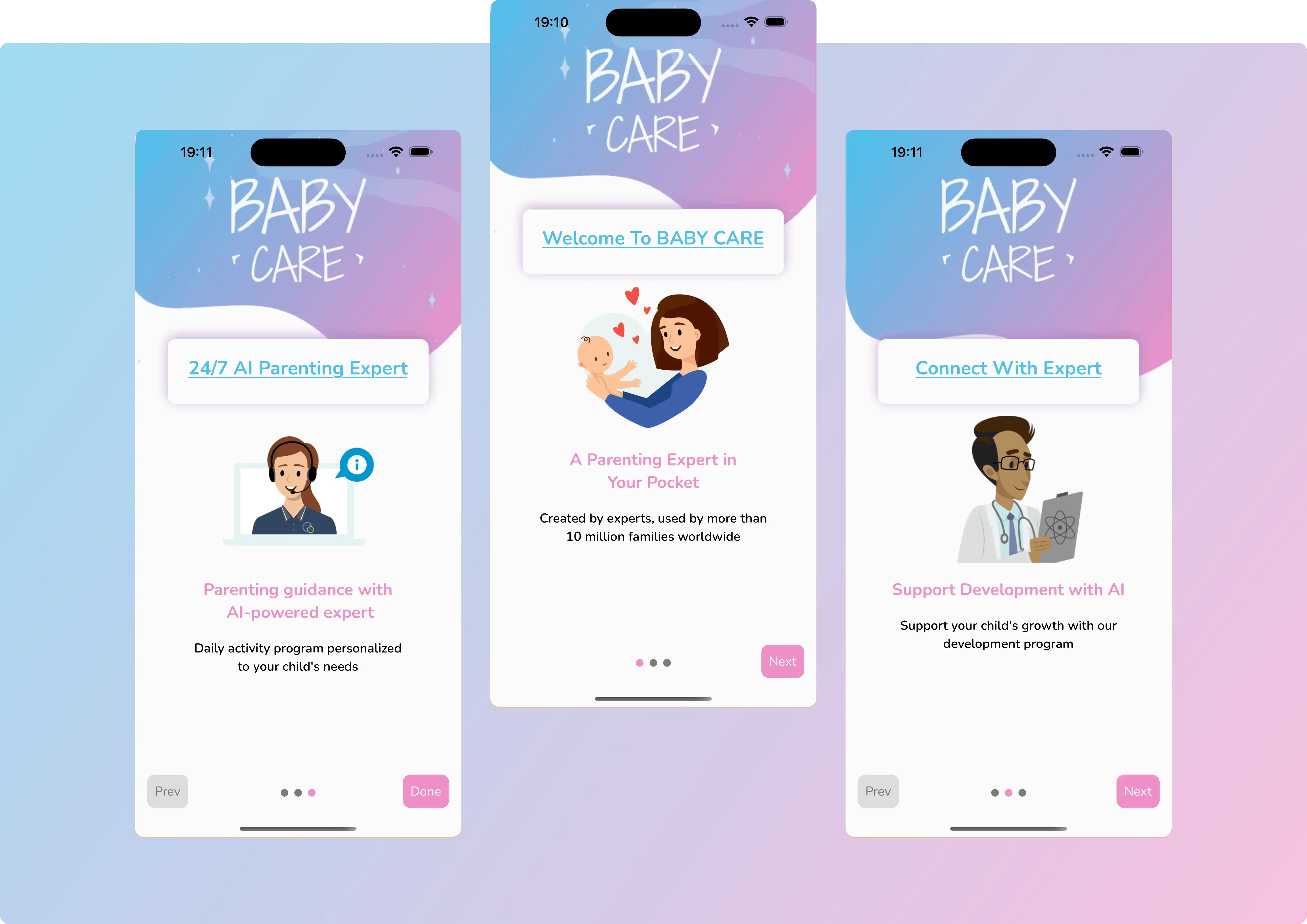 BabyCare Intro Sliders